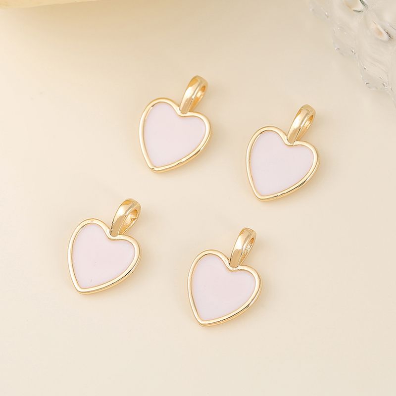 1 Piece 15 * 10mm Copper 18K Gold Plated Heart Shape Polished Pendant
