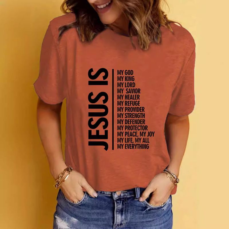 Mujeres Playeras Manga Corta Camisetas Impresión Ropa De Calle Letra
