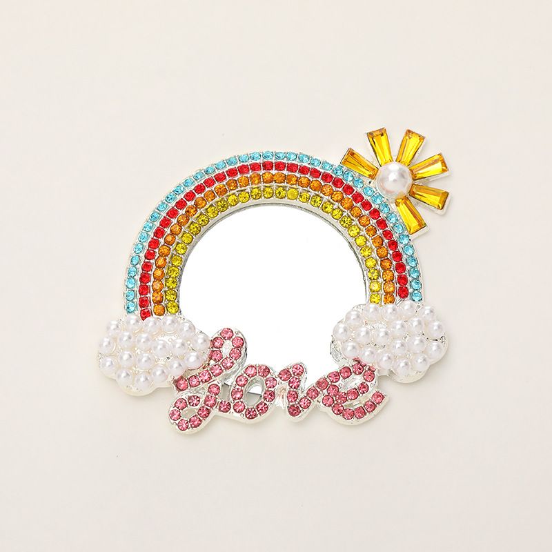 1 Piece Alloy Letter Rainbow Beads