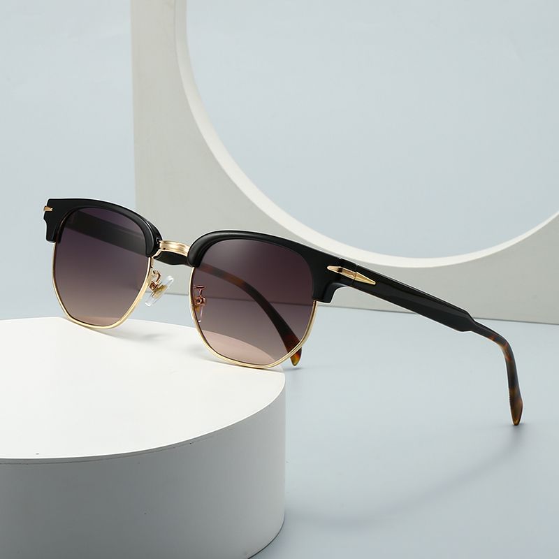 Hawaiian Modern Style Classic Style Geometric Pc Square Half Frame Men's Sunglasses