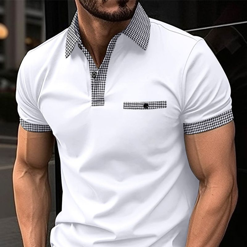 Men's Solid Color Printing Polo Shirt Men's Clothing