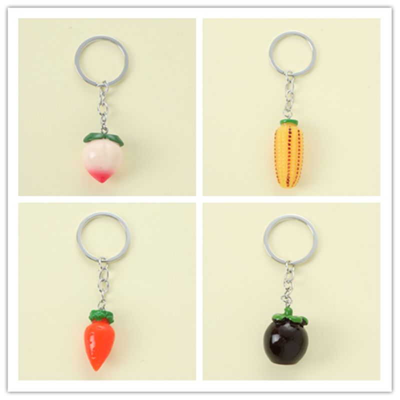 Simple Style Letter Fruit Alloy Bag Pendant Keychain
