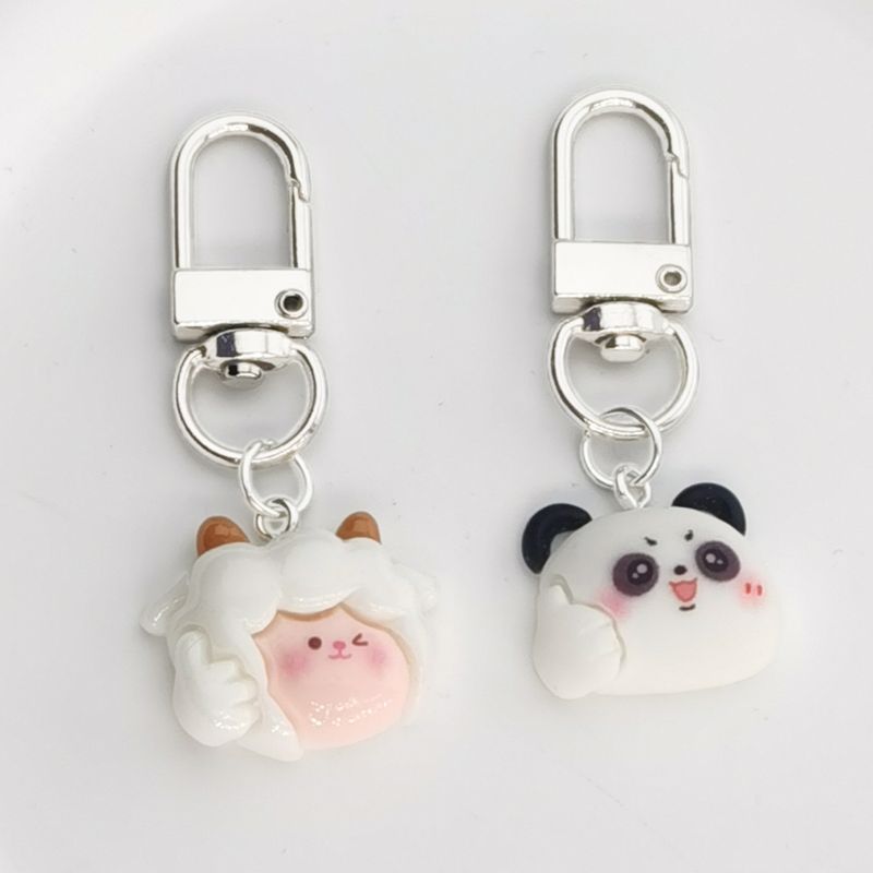 Cute Lady Sweet Panda Sheep Alloy Bag Pendant Keychain