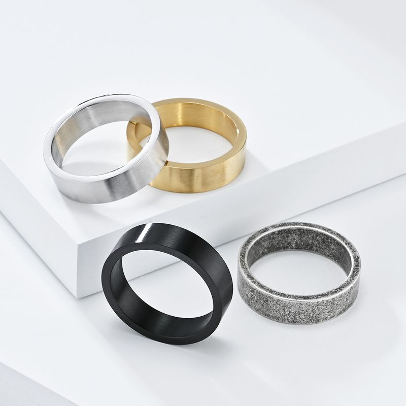 304 Stainless Steel Basic Modern Style Classic Style Solid Color Rings