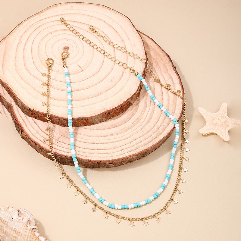 Großhandel Schmuck IG-Stil Lässig Stern Legierung Perlen Halskette
