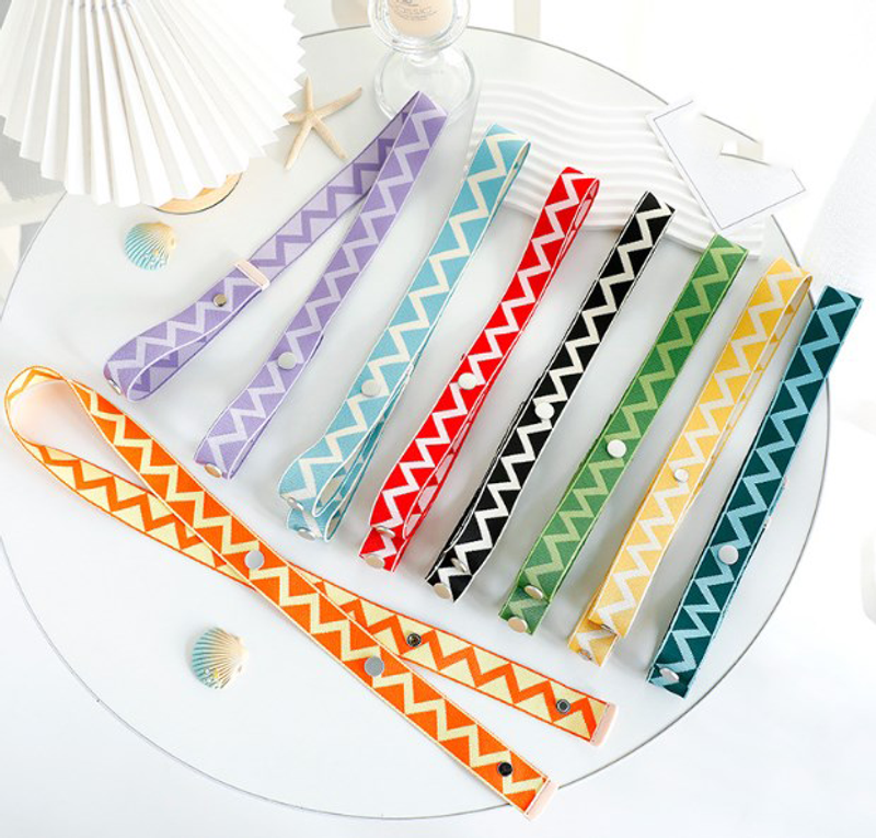 Knit Geometric Color Block Bag Strap