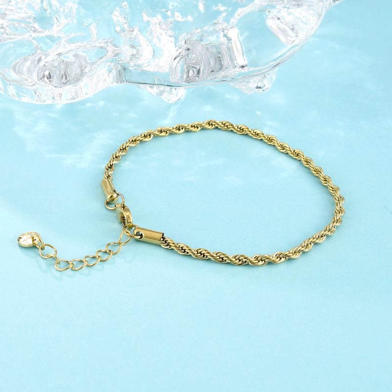 Casual Classic Style Solid Color 304 Stainless Steel 18K Gold Plated Bracelets In Bulk