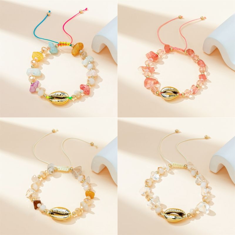 IG Style Lady Sweet Round Heart Shape Shell Stone Women's Bracelets