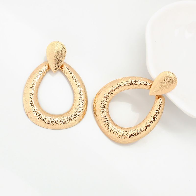 1 Pair Elegant Simple Style Water Droplets Plating Iron Gold Plated Drop Earrings