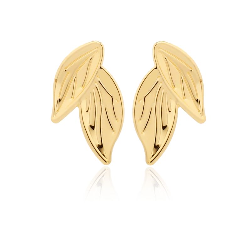 1 Pair Retro Commute Leaves Plating Iron Gold Plated Ear Studs