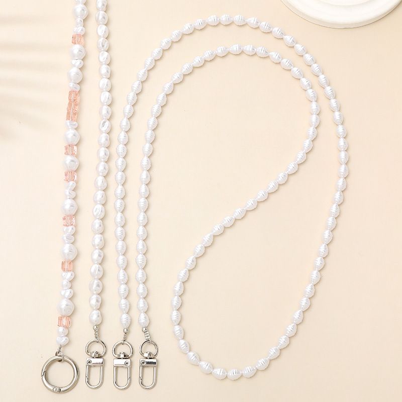 Simple Style Solid Color Beaded Plating Chain Bag Pendant
