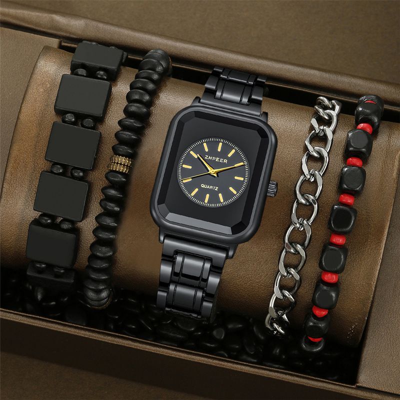 Business Geometric Single Folding Buckle Quartz Men's Watches