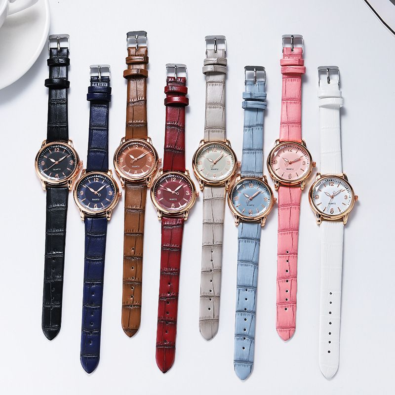 Fashion Solid Color Buckle Quartz Women's Watches
