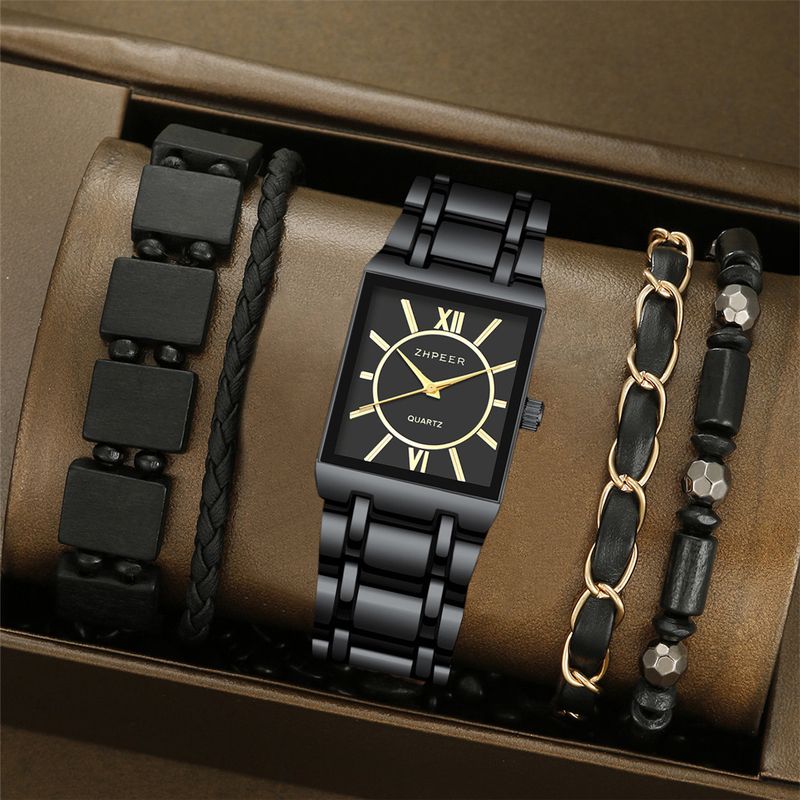 Business Geometric Single Folding Buckle Quartz Men's Watches