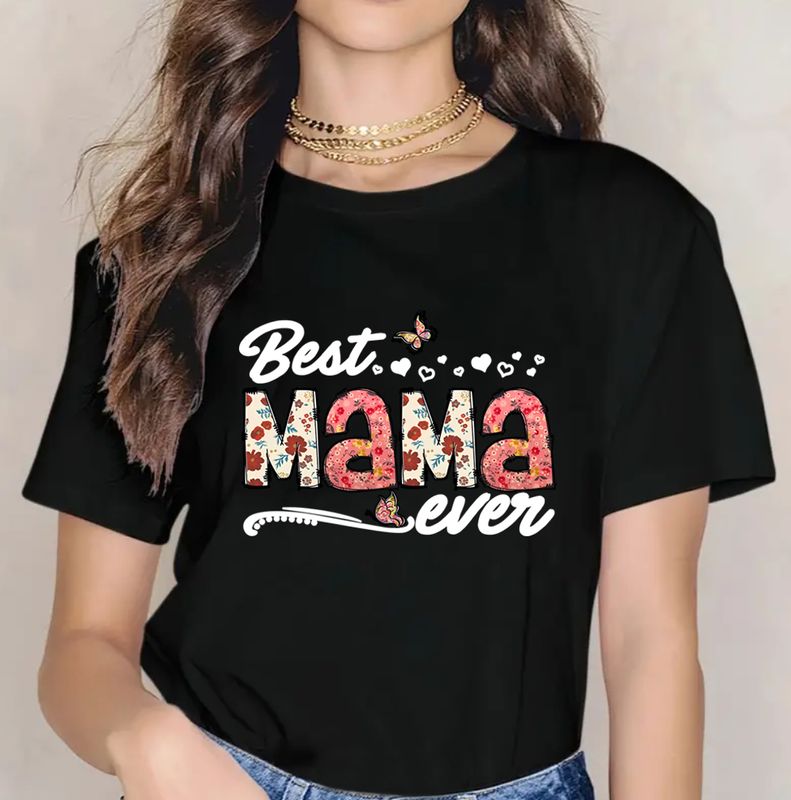 Mujeres Playeras Manga Corta Camisetas Casual Letra
