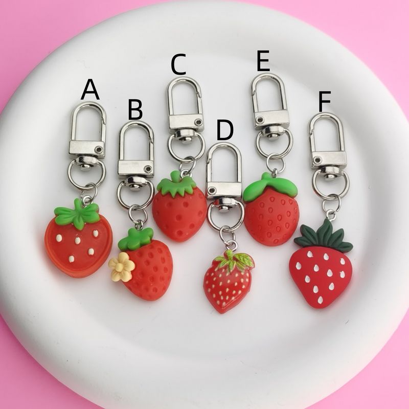 Mignon Fraise Alliage Pendentif De Sac Porte-Clés