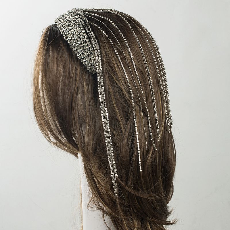 Women's Glam Wedding Solid Color Alloy Inlay Rhinestones Hair Band