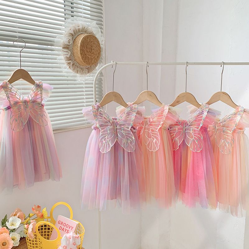Princess Colorful Nylon Girls Dresses