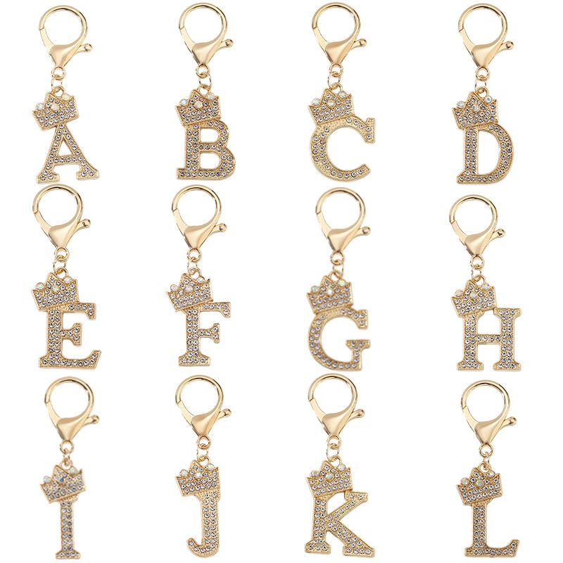 Modern Style Simple Style Classic Style Letter Alloy Plating Inlay Rhinestones Bag Pendant Keychain