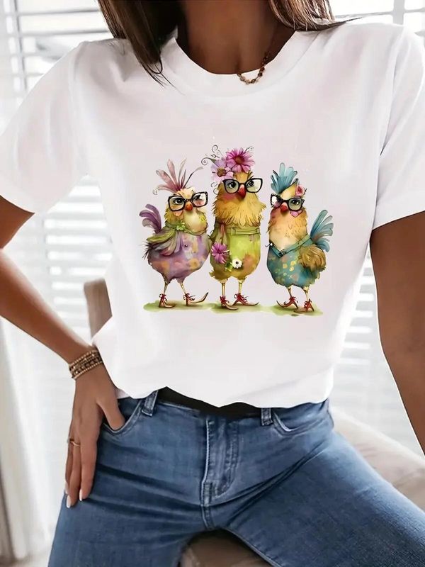 Women's T-shirt Short Sleeve T-Shirts Casual Animal