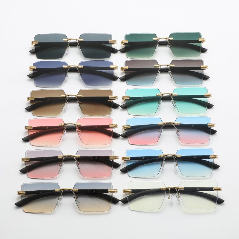 Simple Style Streetwear Gradient Color Solid Color Ac Square Full Frame Women's Sunglasses