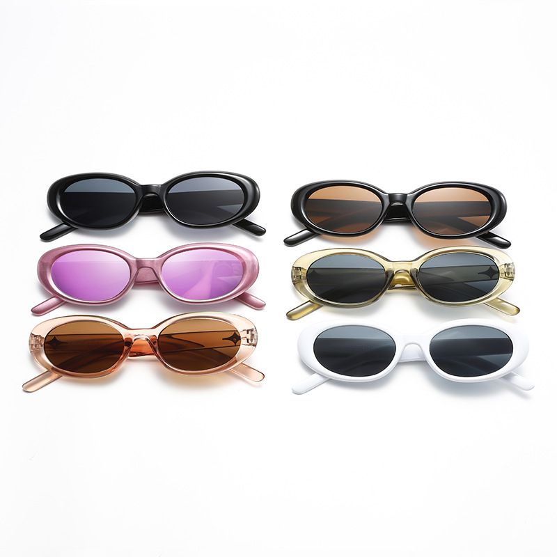 Simple Style Classic Style Solid Color Pc Oval Frame Full Frame Women's Sunglasses