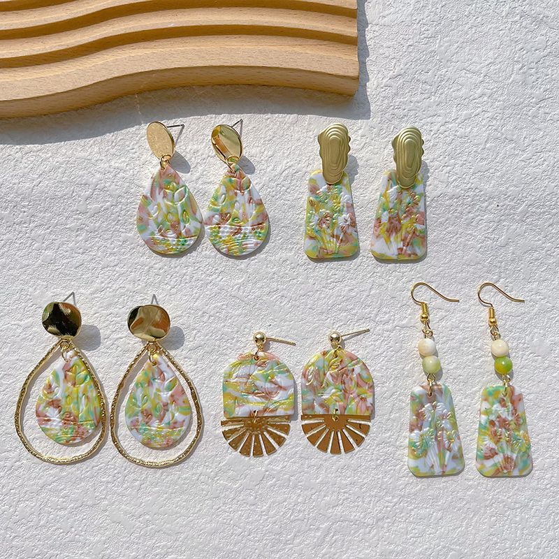 1 Pair Pastoral Flower Handmade Soft Clay Drop Earrings