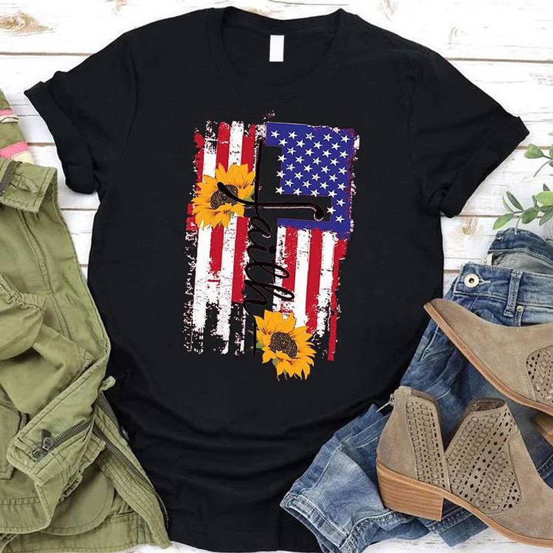 Women's T-shirt Short Sleeve T-Shirts Casual Geometric American Flag