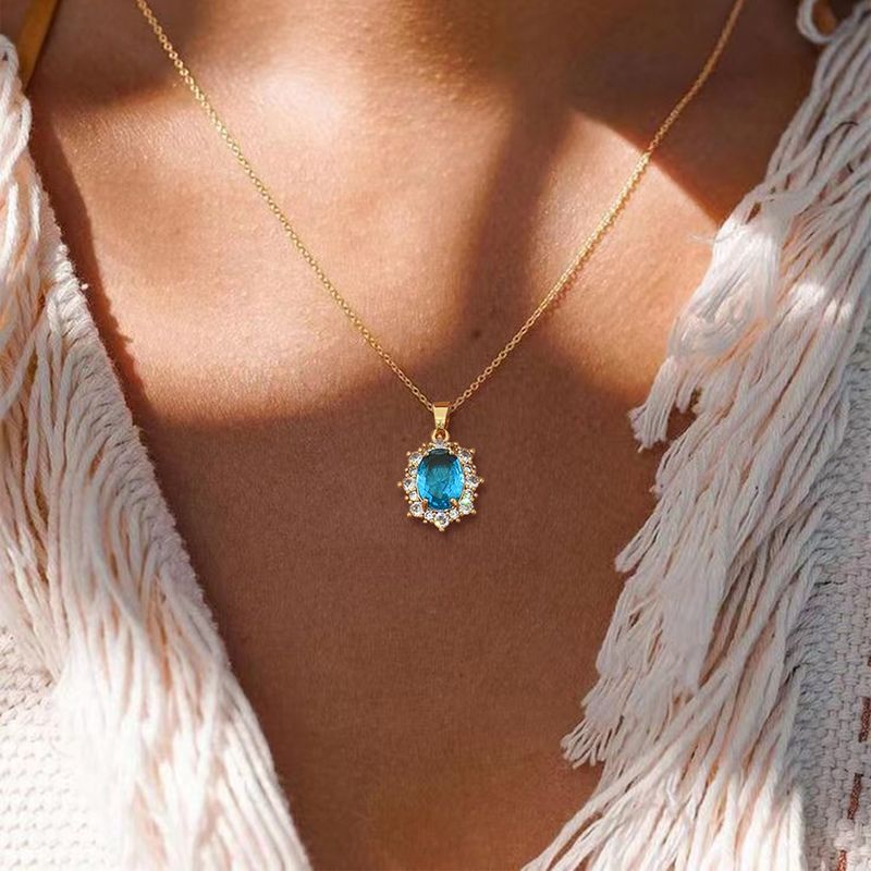 Le Cuivre Style IG Élégant Dame Incruster Les Gouttelettes D'Eau Papillon Zircon Pendentif