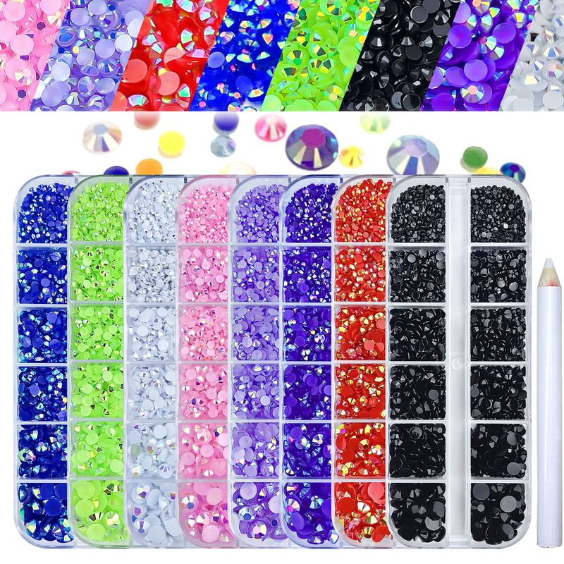 Simple Style Solid Color Resin Nail Decoration Accessories 1 Box