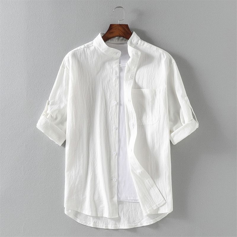 Men's Solid Color Blouse Men's Clothing