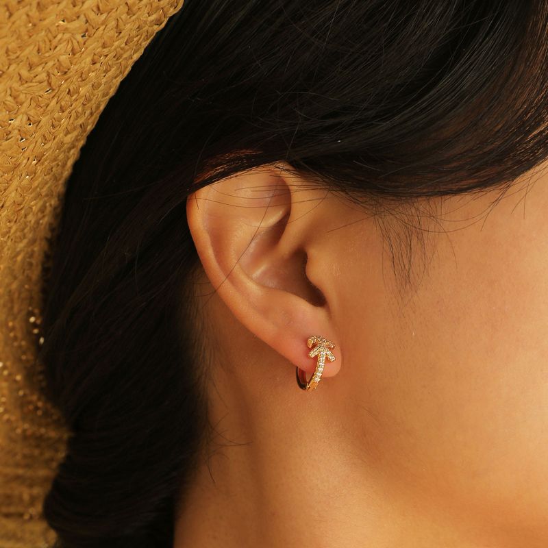 1 Paar IG-Stil Einfacher Stil Pfeil Inlay Kupferlegierung Zirkon Ohrringe
