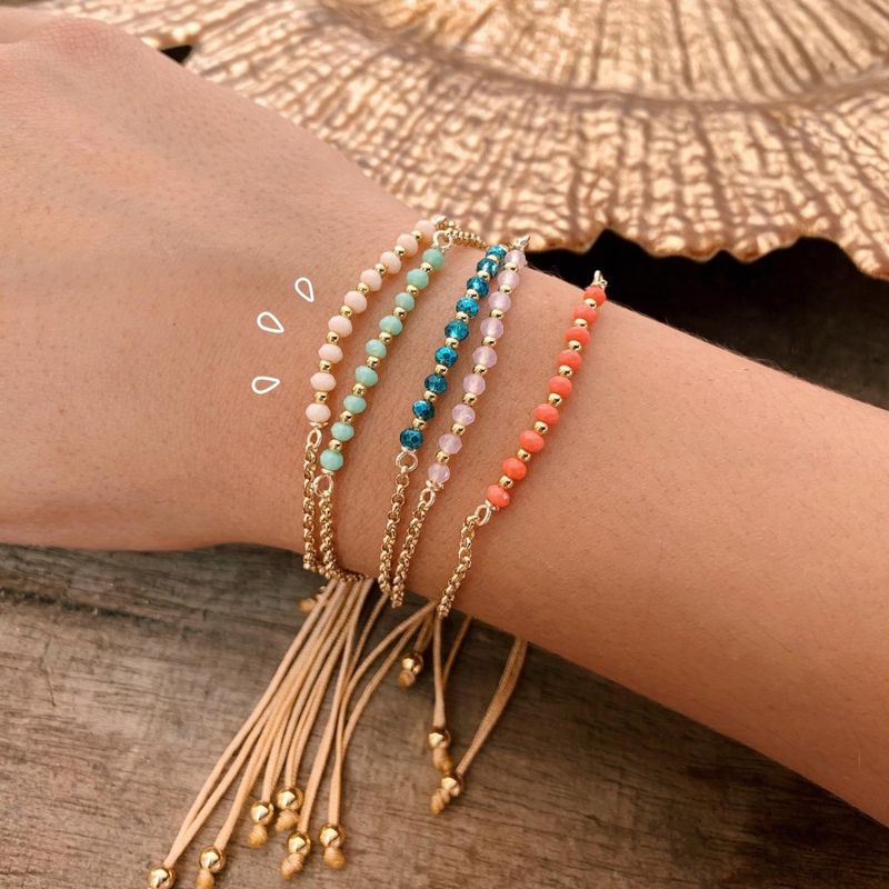 Style Ethnique Bohémien Géométrique Cristal Artificiel Le Cuivre Perlé Femmes Bracelets 1 Pièce