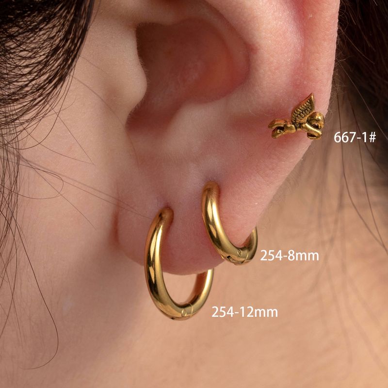 1 Piece Casual Simple Style Solid Color 316 Stainless Steel  Earrings