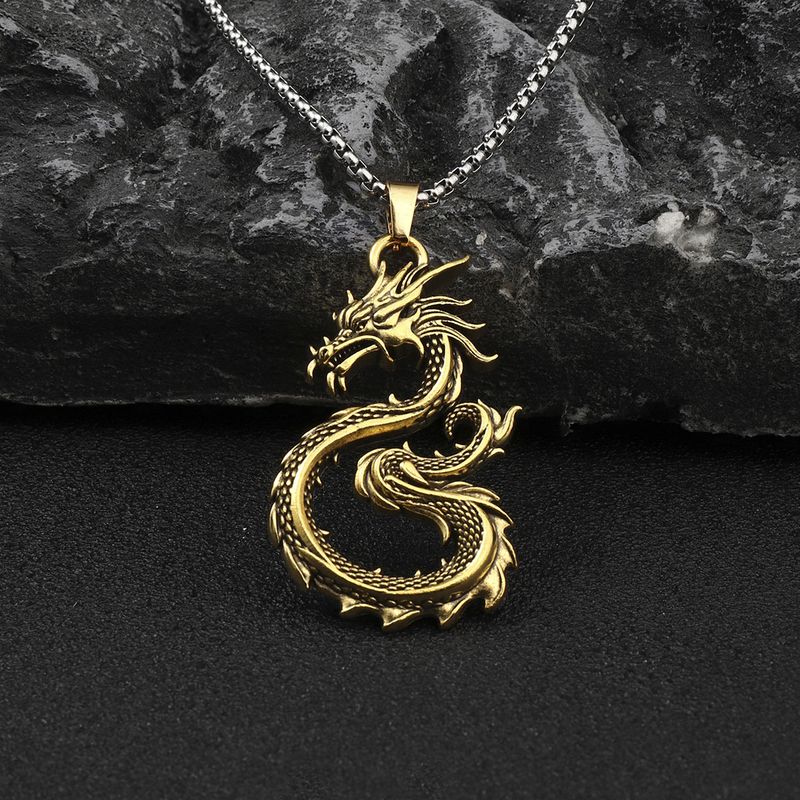 Hip-Hop Dragon Zinc Alloy Plating Men's Pendant Necklace