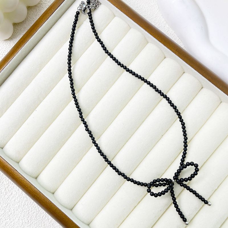 Casual Cute Bow Knot Agate Pendant Necklace 1 Piece