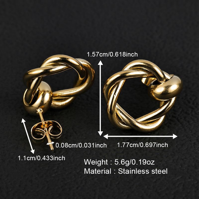 1 Pair Simple Style Geometric Polishing 201 Stainless Steel 18K Gold Plated Ear Studs