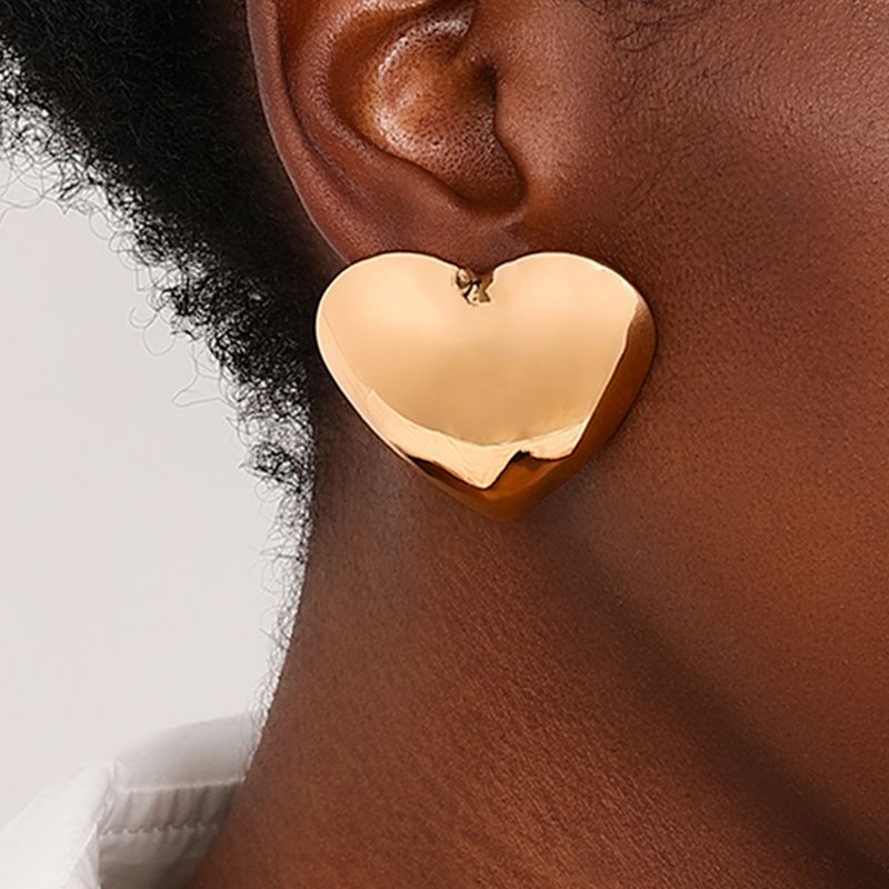 1 Par Estilo Clásico Forma De Corazón El Plastico Pendientes