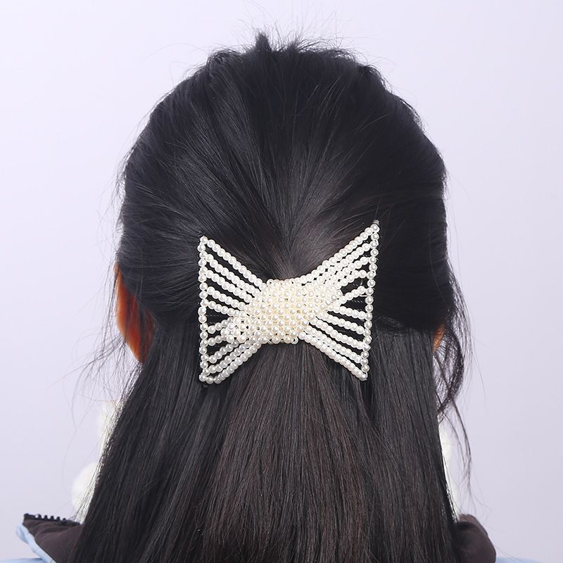 Women's IG Style Fairy Style Simple Style Solid Color Artificial Pearl Plastic Resin Beaded Insert Comb