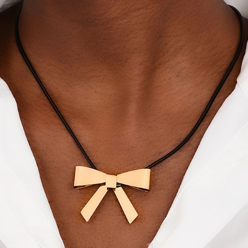 Wholesale Jewelry IG Style Bow Knot 201 Stainless Steel Necklace