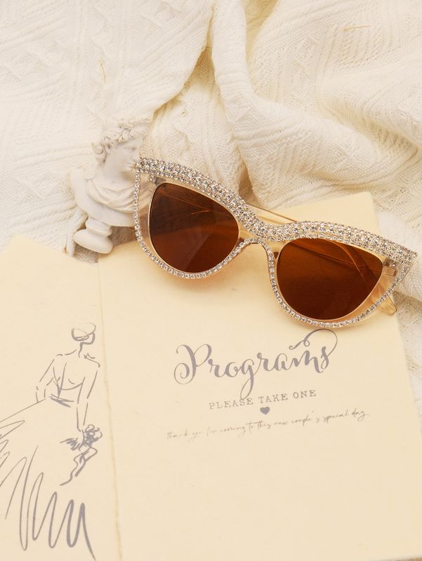 Hawaiisch Dame Toller Stil Geometrisch Pc Katzenauge Diamant Vollbild Sonnenbrille Der Frauen