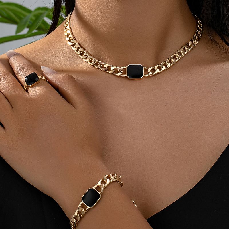 Estilo Clásico Geométrico Acero Inoxidable 201 Mujeres Conjunto De Joyas