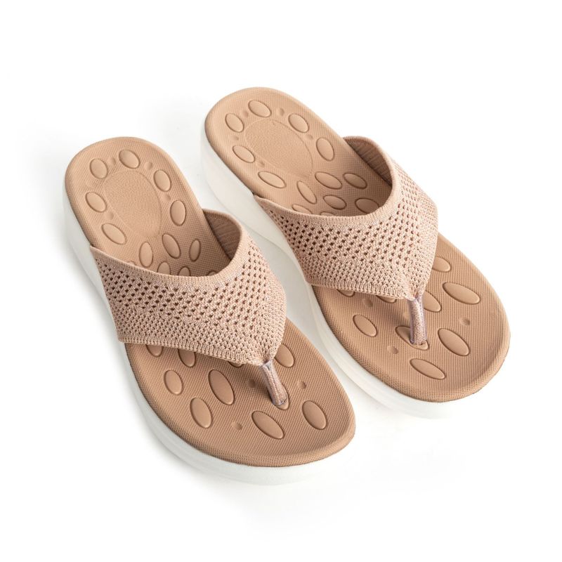 Women's Casual Solid Color Round Toe Flip Flops