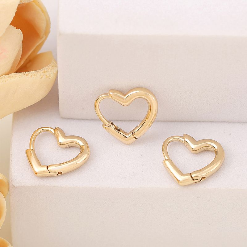 1 Pair 1.2*1.2CM Copper 18K Gold Plated Heart Shape Jewelry Buckle