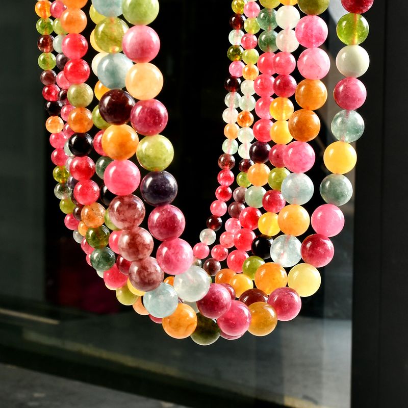 Einfacher Stil Bunt Perlen Versilbert Halsband In Masse