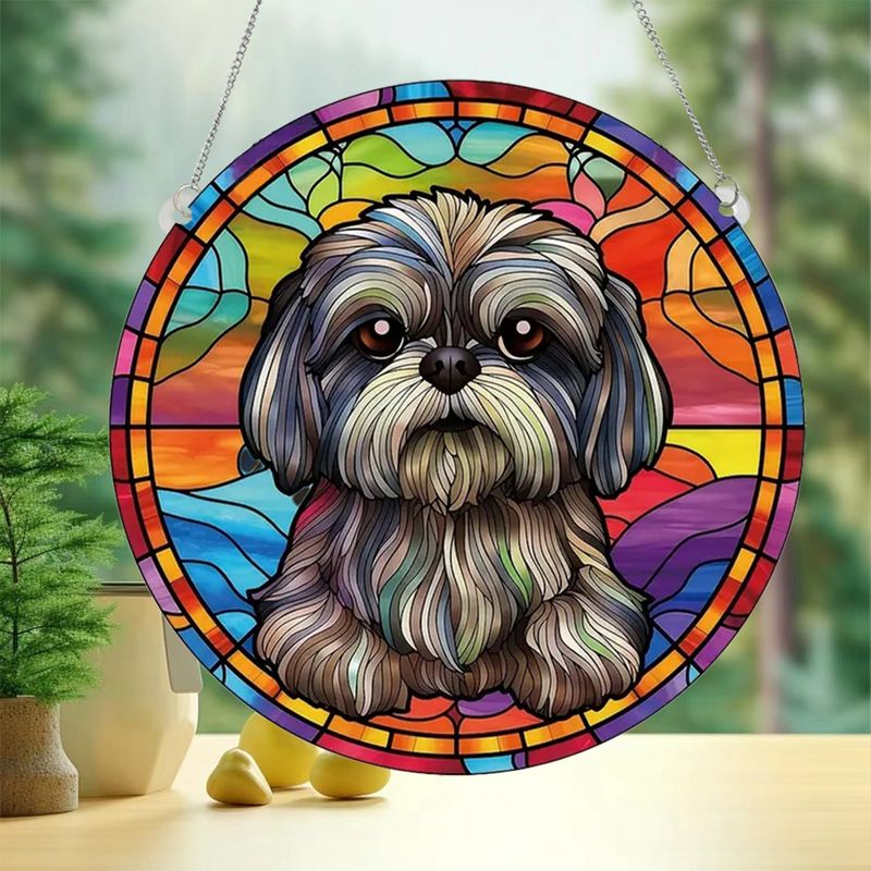 Süß Pastoral Künstlerisch Tier Hund Aryl Anhänger Künstliche Dekorationen