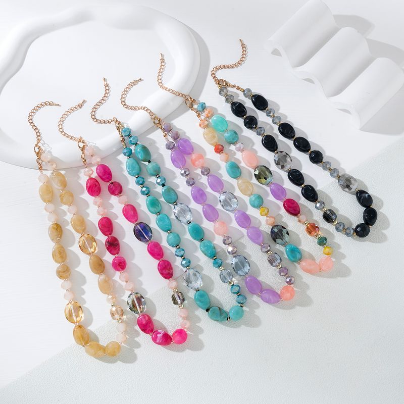 Casual Vacation Color Block Arylic Beaded Women's Necklace
