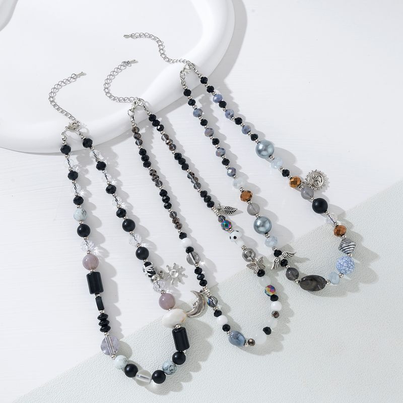 Vacation Simple Style Color Block Arylic Alloy Beaded Women's Necklace