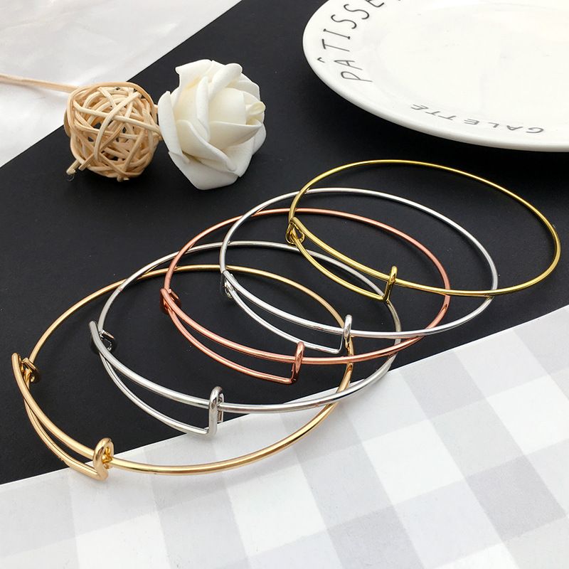 Simple Style Classic Style Commute Round Solid Color Iron Plating Women's Bangle