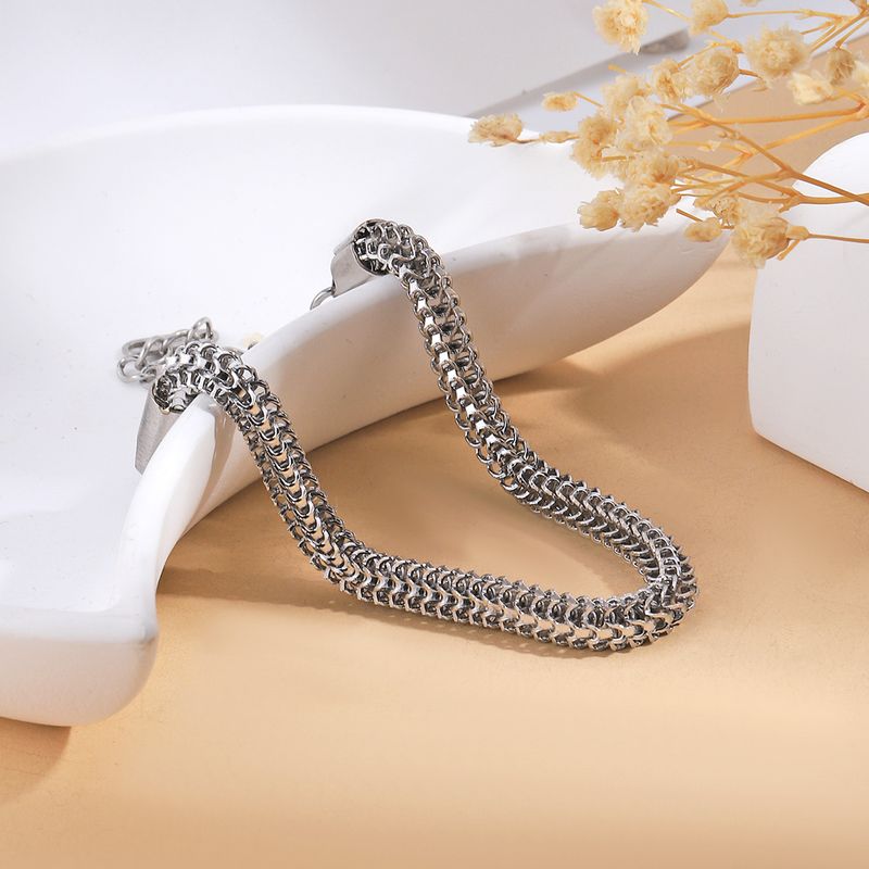 Simple Style Classic Style Solid Color 201 Stainless Steel 18K Gold Plated Bracelets In Bulk